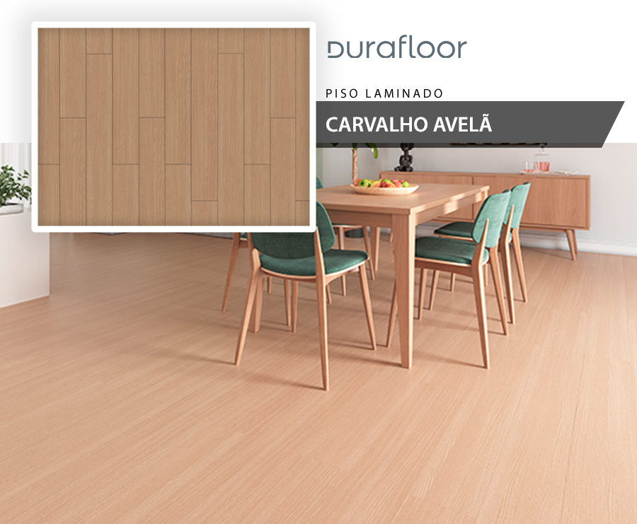 Piso Laminado - Durafloor New Way - Carvalho Avelã