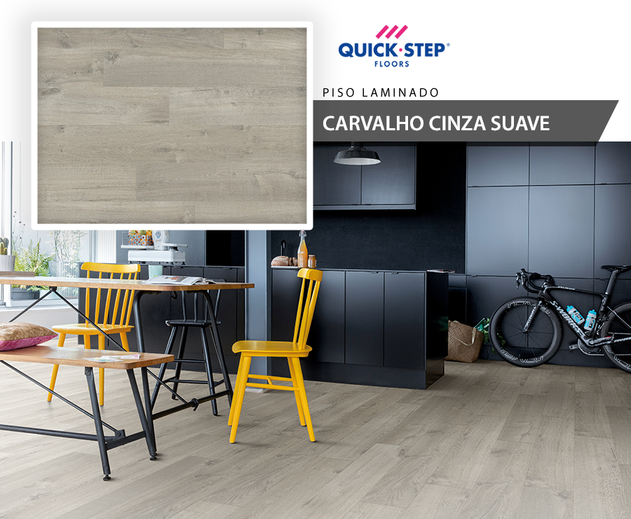 Piso Laminado - Quick Step Impressive - Carvalho Cinza Suave