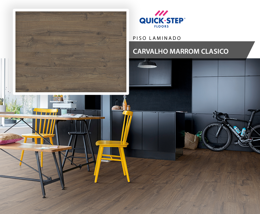 Piso Laminado - Quick Step Impressive - Carvalho Marrom Clássico